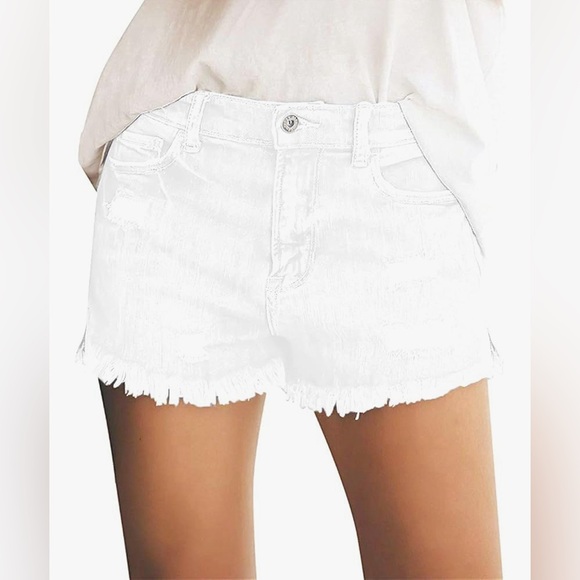 MODARANI Women's Cut Off Denim Jean Shorts Ripped Distressed - Picture 1 of 4